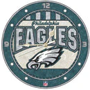 12 Inch Art Glass Clock Philadelphia Eagles