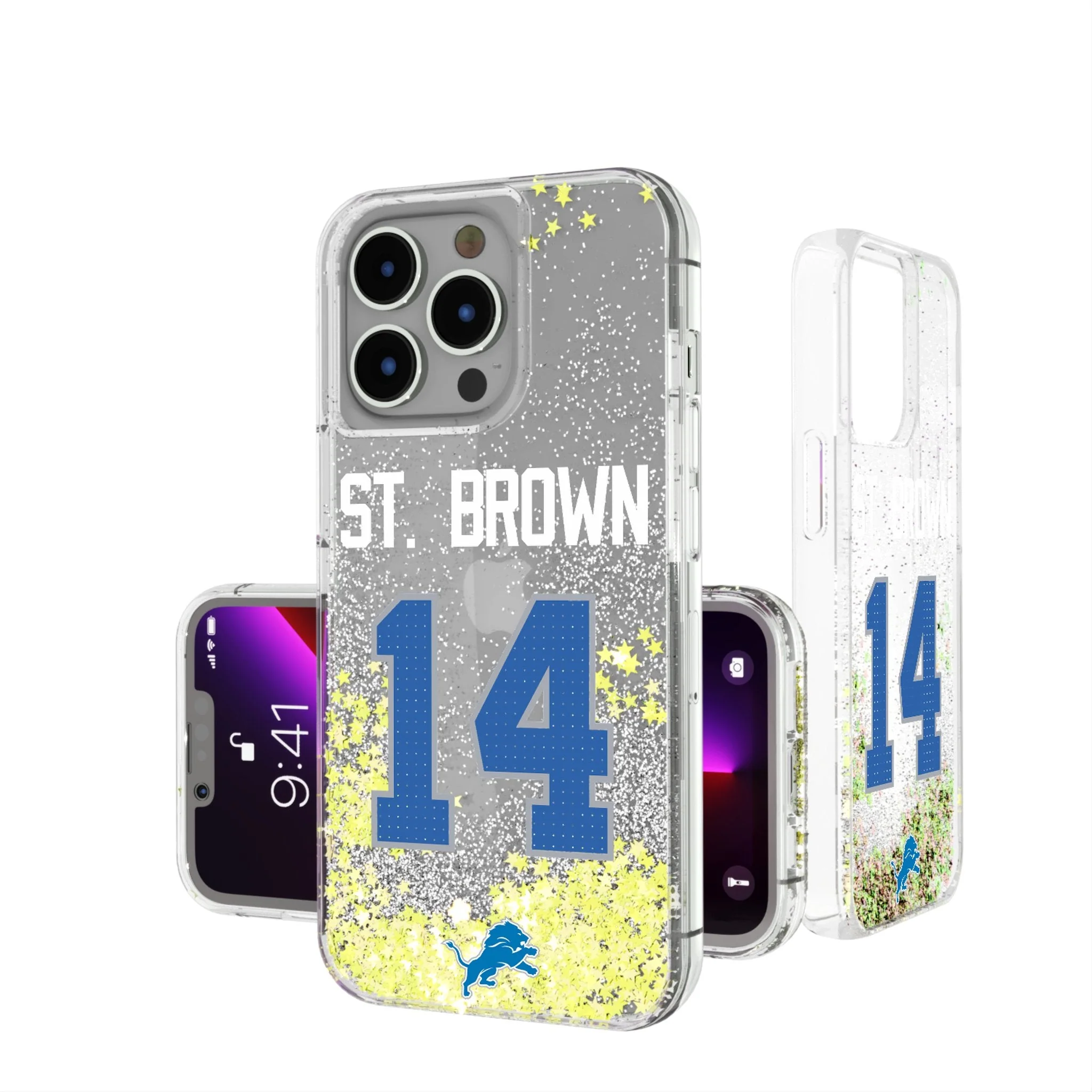 Amon-Ra St. Brown Detroit Lions 14 Ready Glitter Phone Case