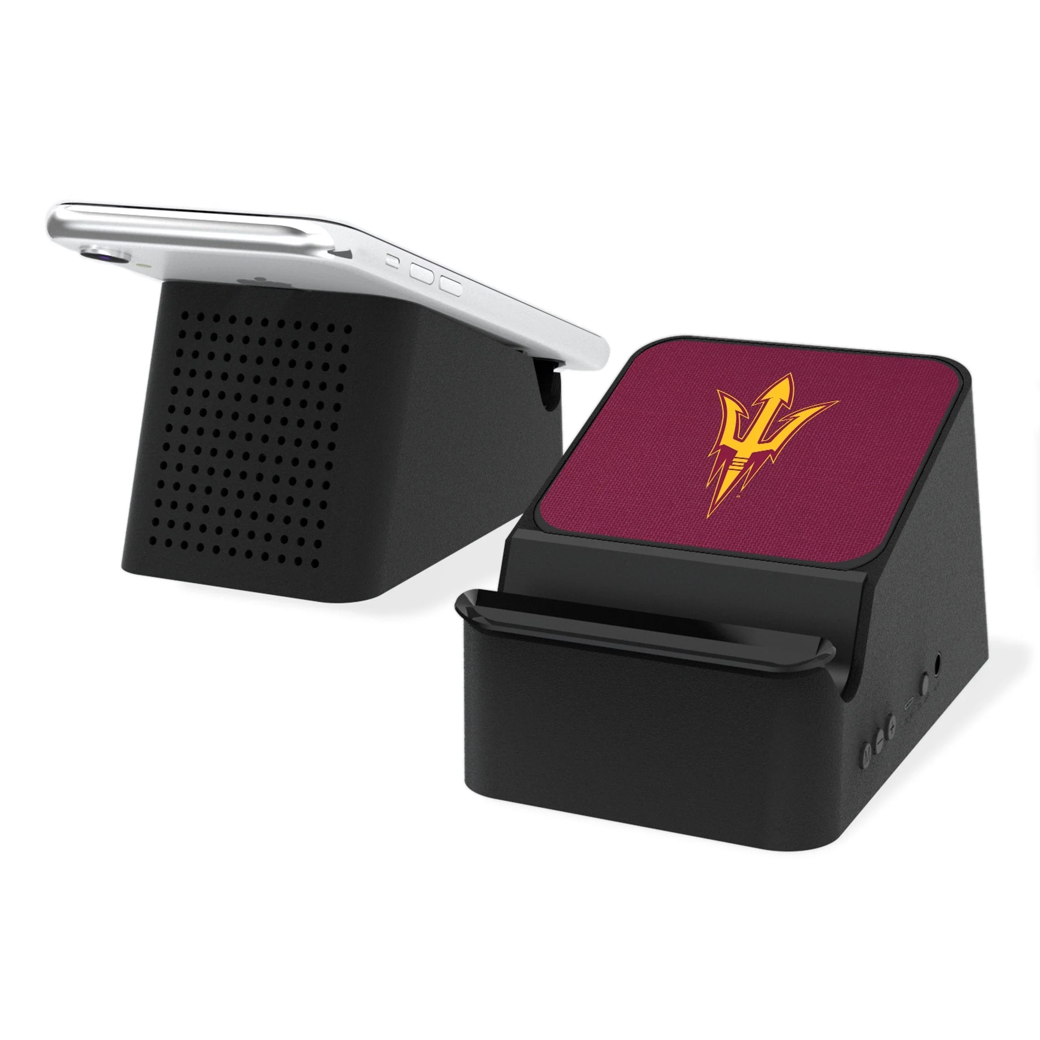 Arizona State University Sun Devils Solid Wireless Charging Station and Bluetooth Speaker