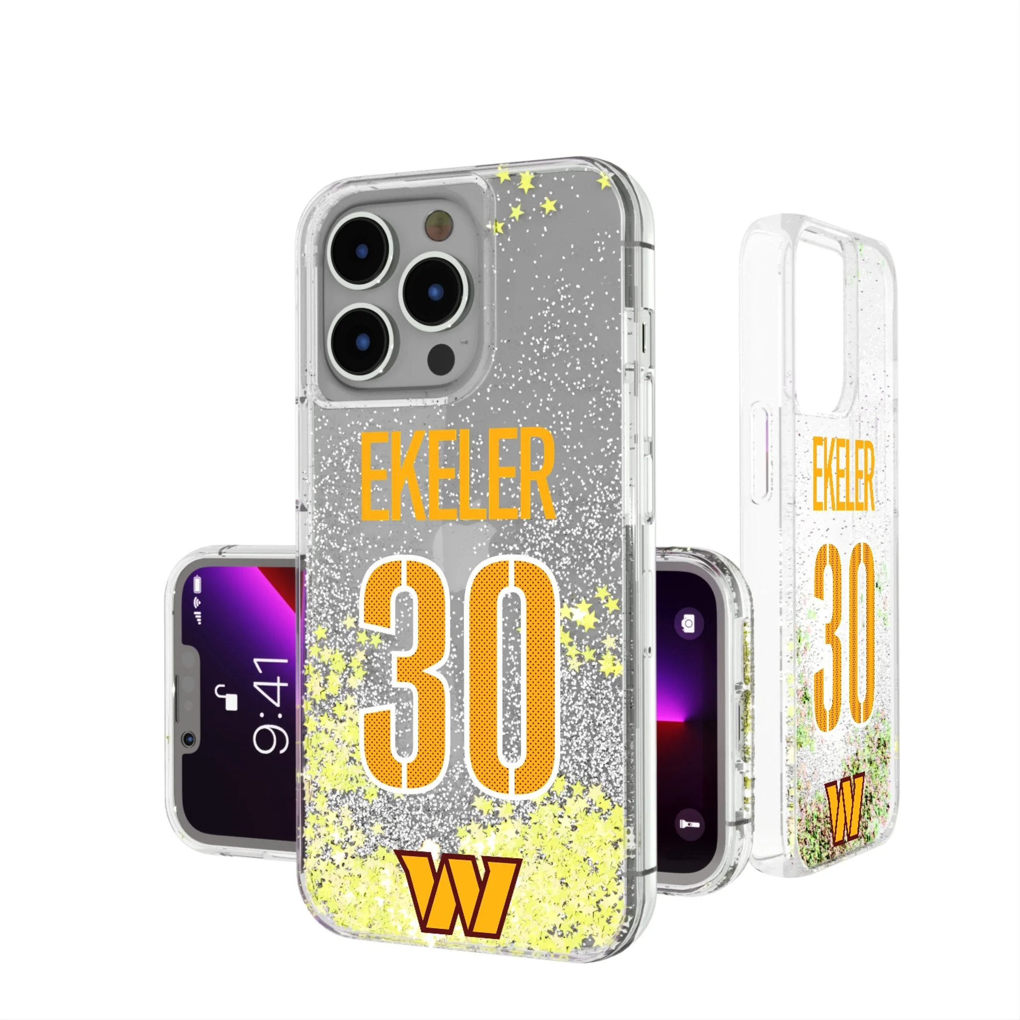Austin Ekeler Washington Commanders 30 Ready Glitter Phone Case
