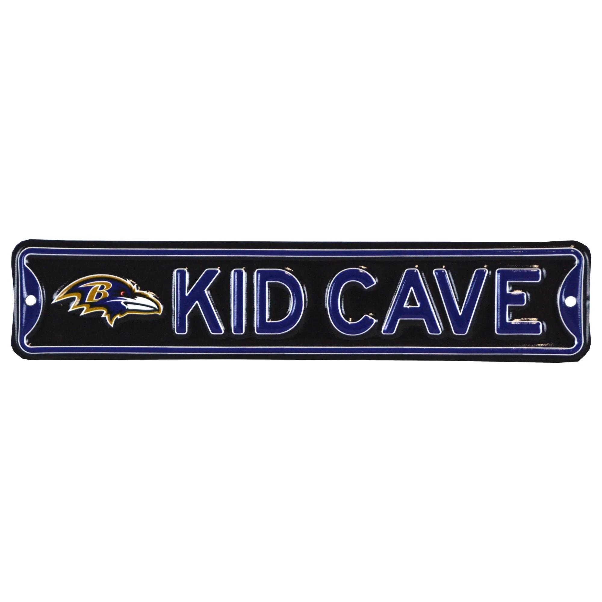 Baltimore Ravens - KID CAVE -Steel Embossed NFL Mini Street Sign
