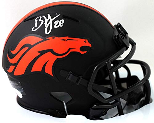 Brian Dawkins Autographed Denver Broncos Eclipse Speed Mini Helmet - JSA W Auth Silver