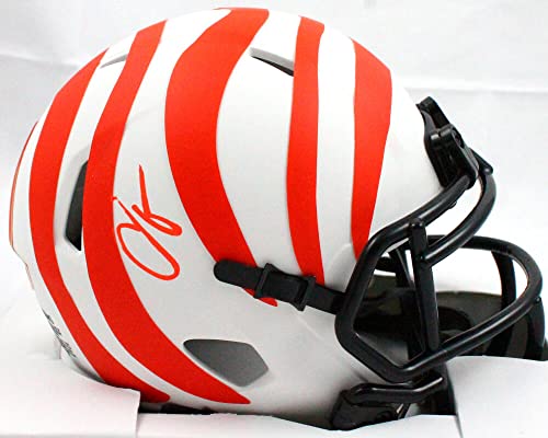 Chad Johnson Autographed Cincinnati Bengals Lunar Speed Mini Helmet-Beckett W Hologram Orange