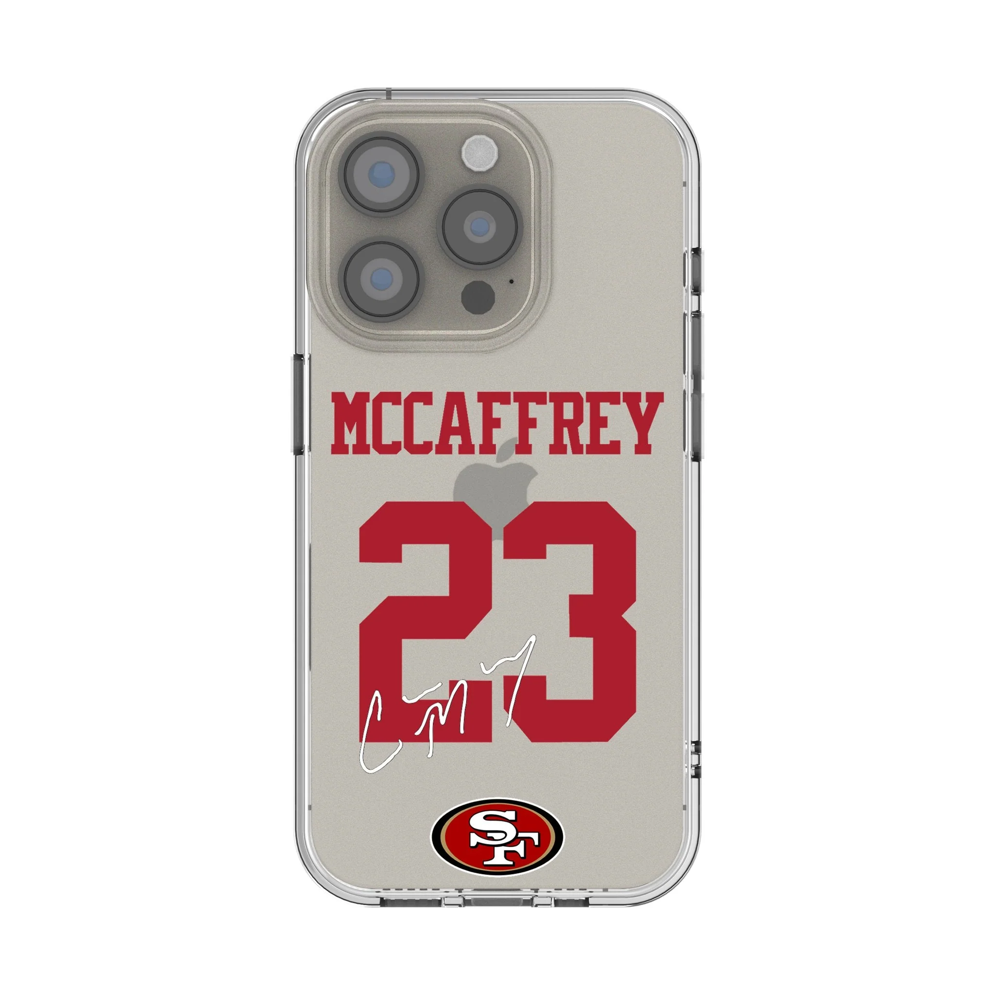 Christian McCaffrey San Francisco 49ers 23 Game Tactic Clear Phone Case for Apple iPhone