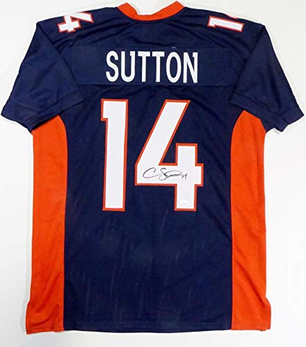 Courtland Sutton Autographed Blue Pro Style Jersey- JSA W Auth *4 - Image 5