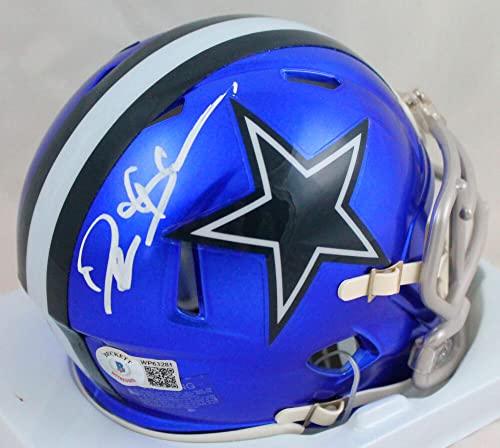 Deion Sanders Autographed Dallas Cowboys Flash Mini Helmet-Beckett W Hologram White