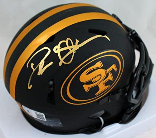 Deion Sanders Autographed San Francisco 49ers Eclipse Speed Mini Helmet- Beckett W Hologram Gold