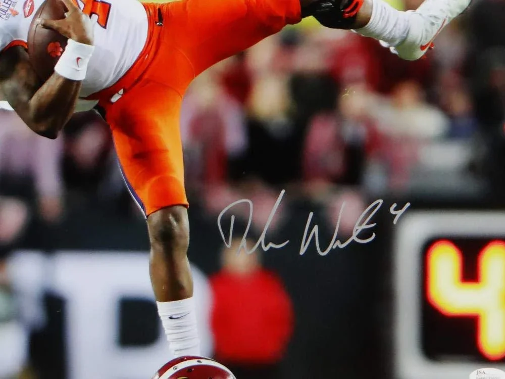 DeShaun Watson Clemson 16x20 PF Photo In Air in Natl Champ- JSA W Auth Silver