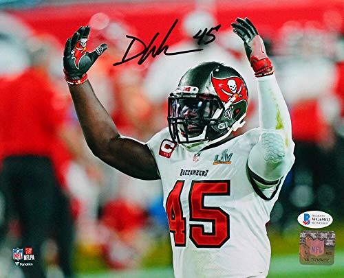 Devin White Autographed Buccaneers 8x10 Arms Up Photo- Beckett W Auth Black