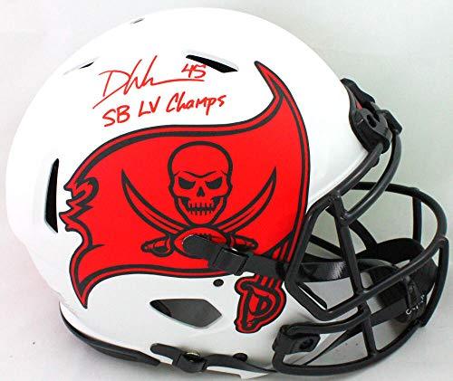 Devin White Signed TB Bucs Authentic Lunar Speed F/S Helmet Insc- Beckett W Red