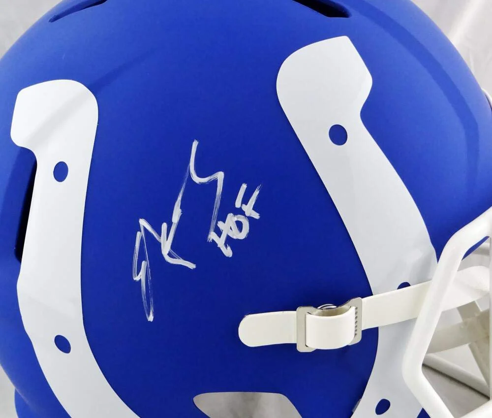 Edgerrin James Autographed Full Size Colts AMP Speed Helmet w/HOF - JSA W Auth White - Image 2