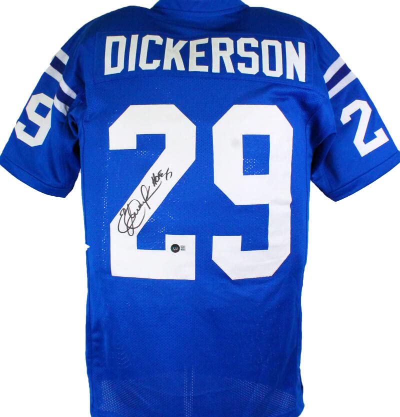 Eric Dickerson Signed Blue Pro Style Jersey w/HOF-Beckett W Hologram Black