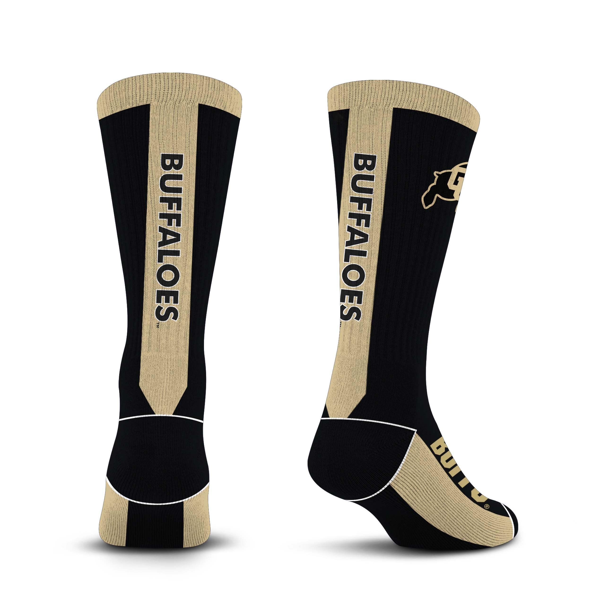 For Bare Feet NCAA COLORADO BUFFALOES MVP Crew Sock Team Color Large