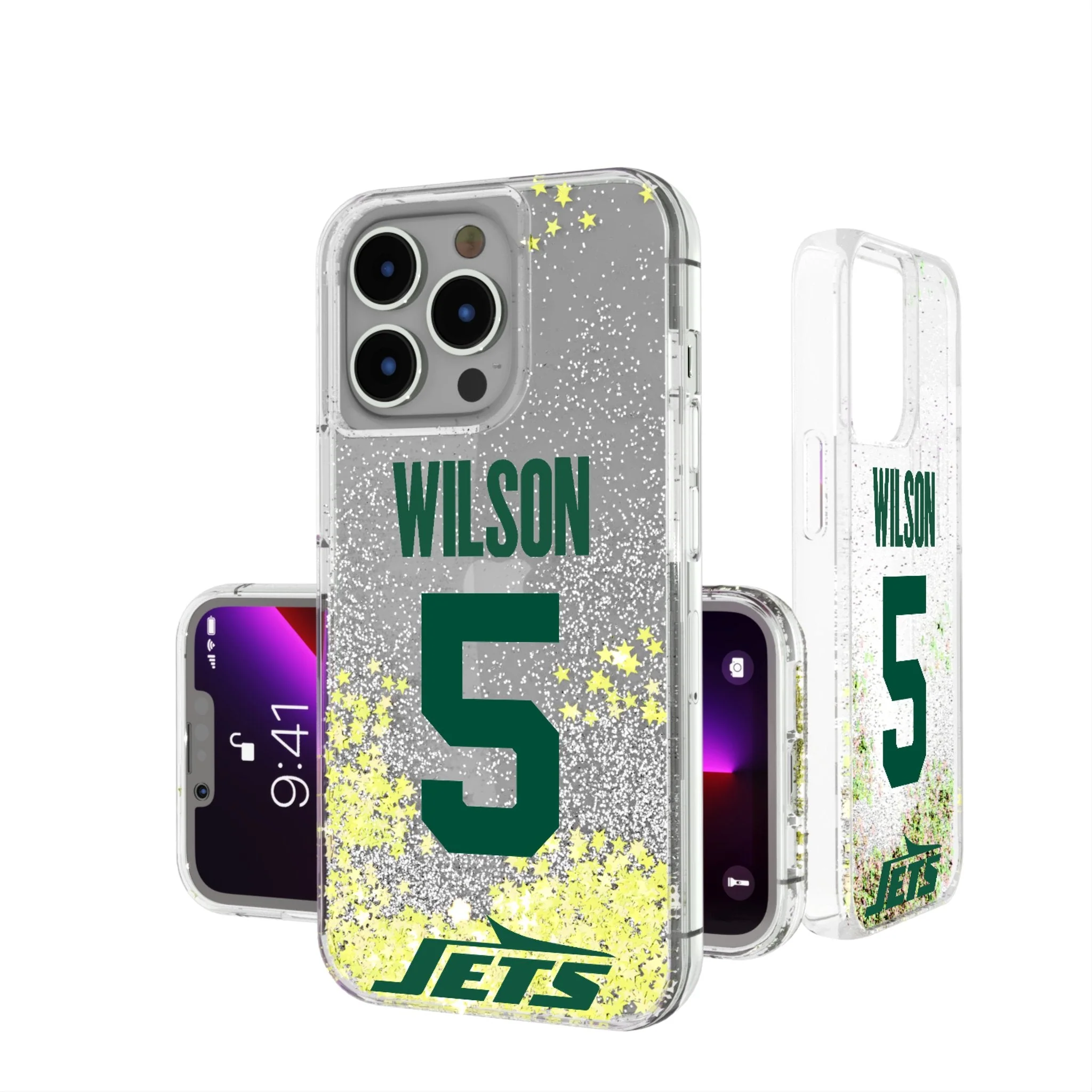 Garrett Wilson New York Jets 5 Ready Glitter Phone Case