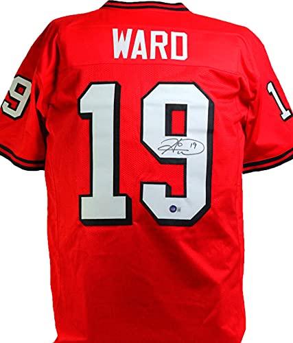Hines Ward Autographed Red College Style Jersey- Beckett W Black