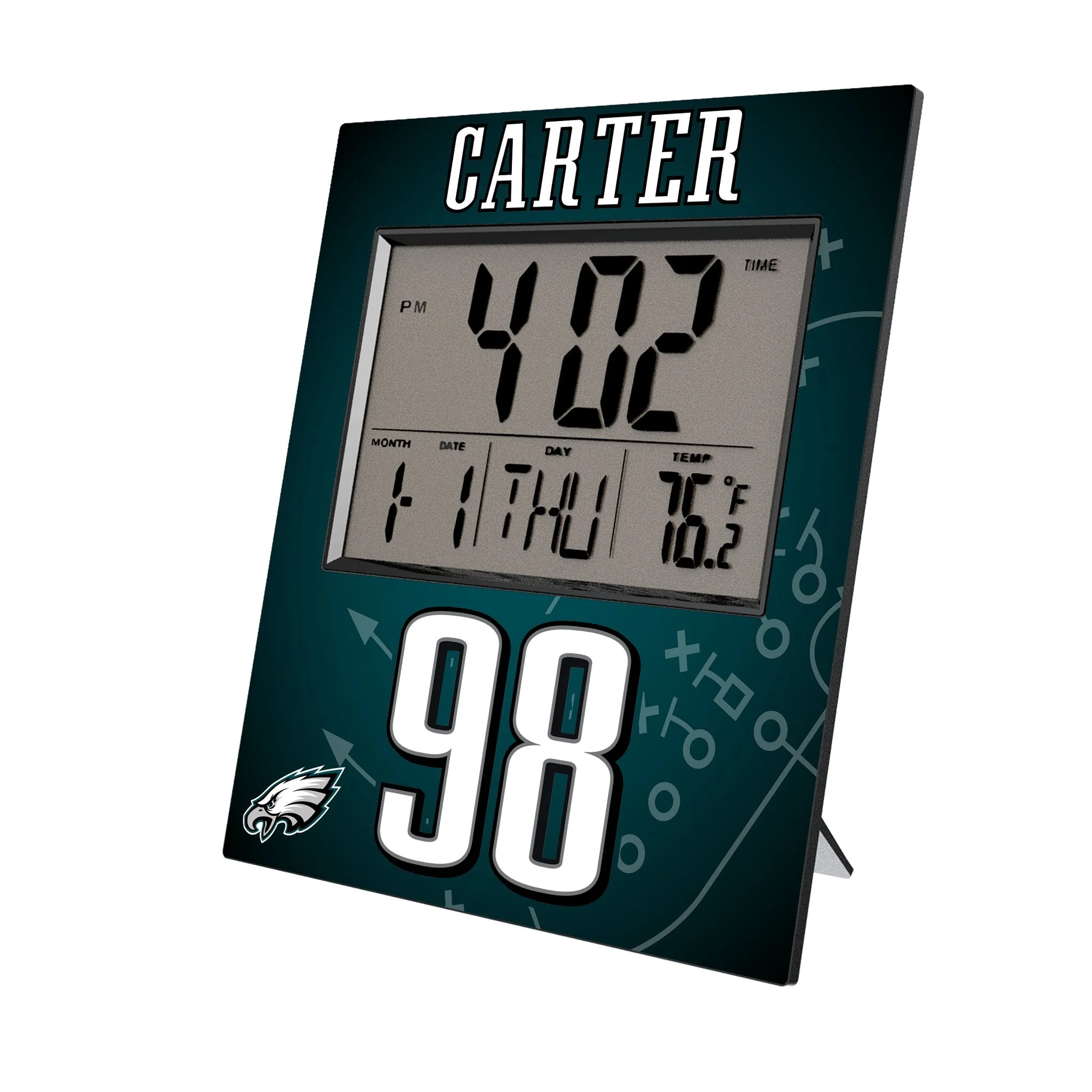 Jalen Carter Philadelphia Eagles 98 Game Tactic Wall Clock