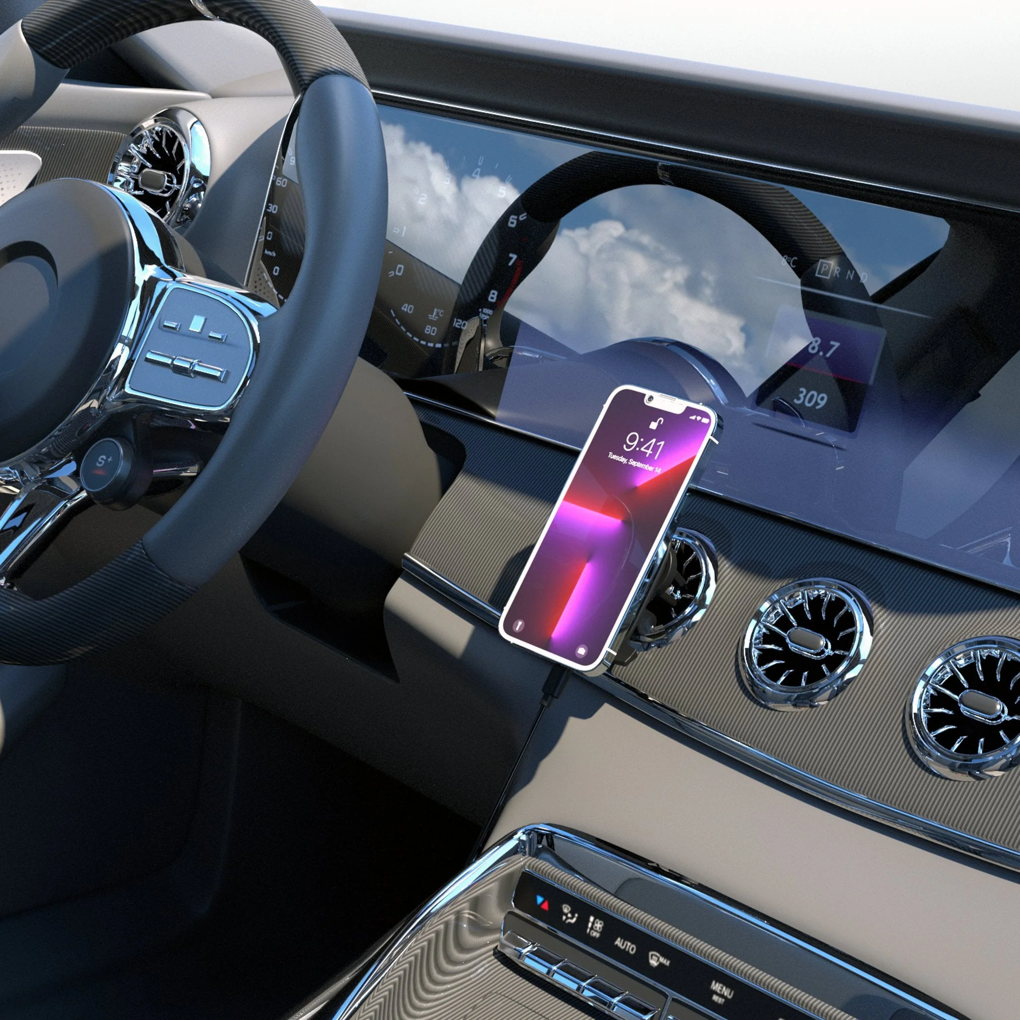 Jalen Ramsey Miami Dolphins 5 Ready Wireless Mag Car Charger - Image 2