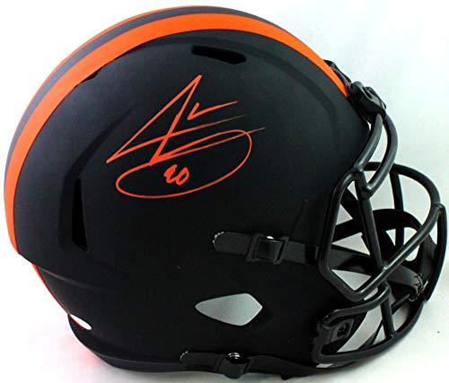 Jarvis Landry Autographed Browns Full Size Eclipse Speed Helmet- Beckett W Orange