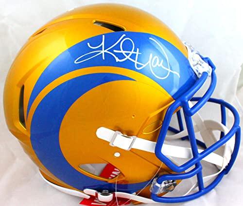Kurt Warner Autographed Rams Flash Speed Authentic F/S Helmet-Beckett W Hologram White