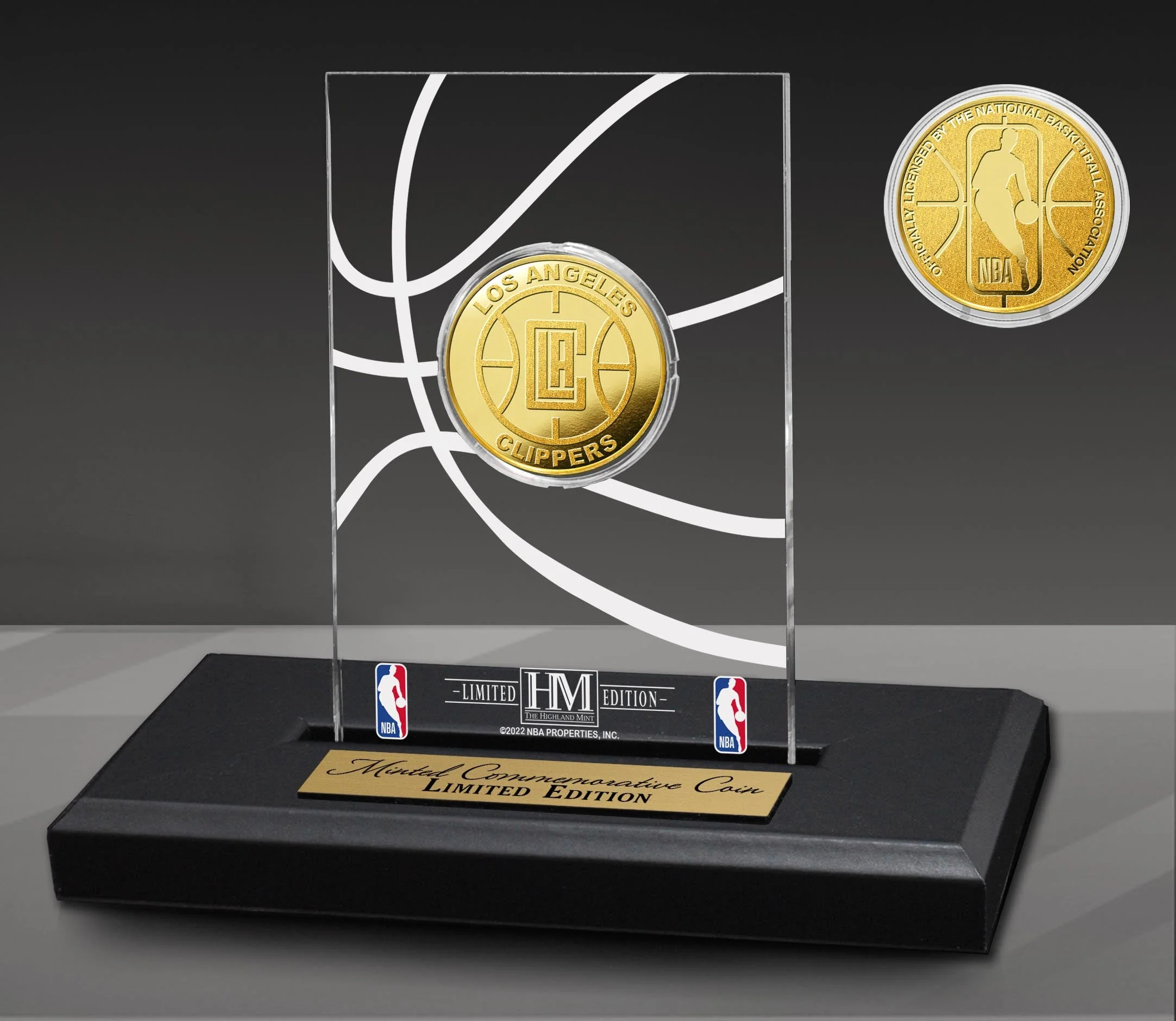 LA Clippers Gold Coin Acrylic Desk Top