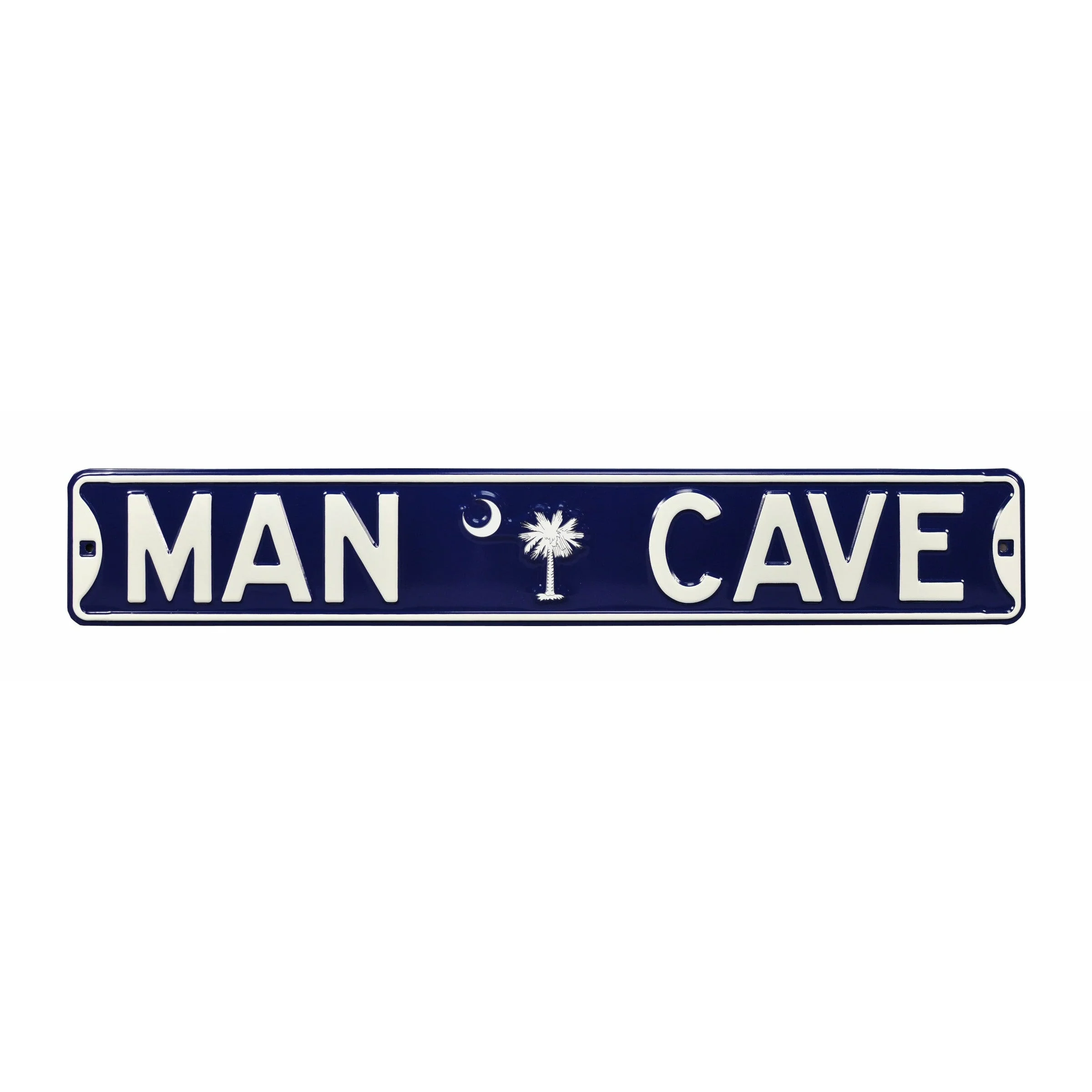 South Carolina - MAN CAVE State Flag - Embossed Steel Street Sign