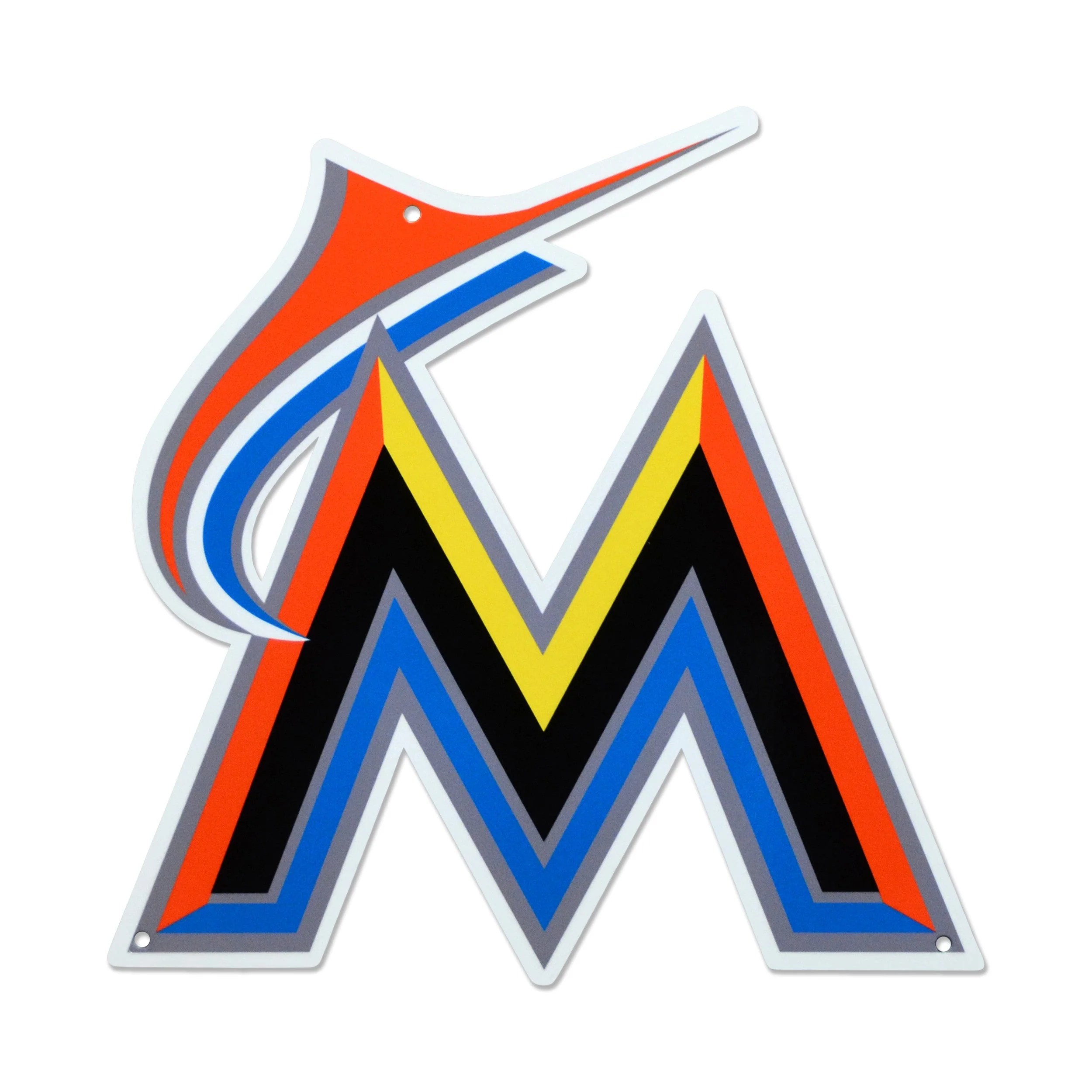 Miami Marlins 12" Spirit Size Steel Laser Cut Sign