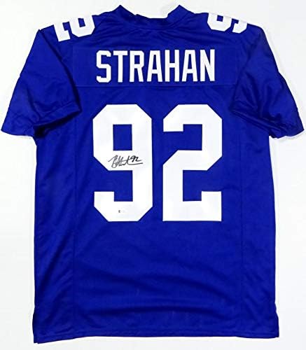 Michael Strahan Autographed Blue Pro Style Jersey - Beckett W Auth *9 - Image 4