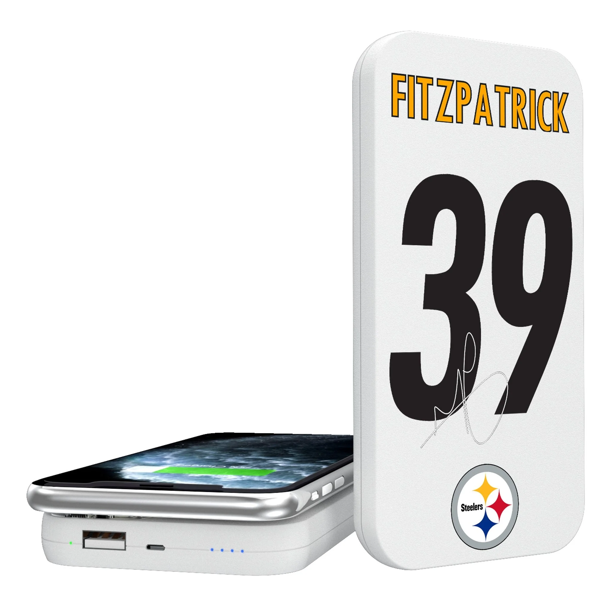 Minkah Fitzpatrick Pittsburgh Steelers 39 Ready 5000mAh Portable Wireless Charger