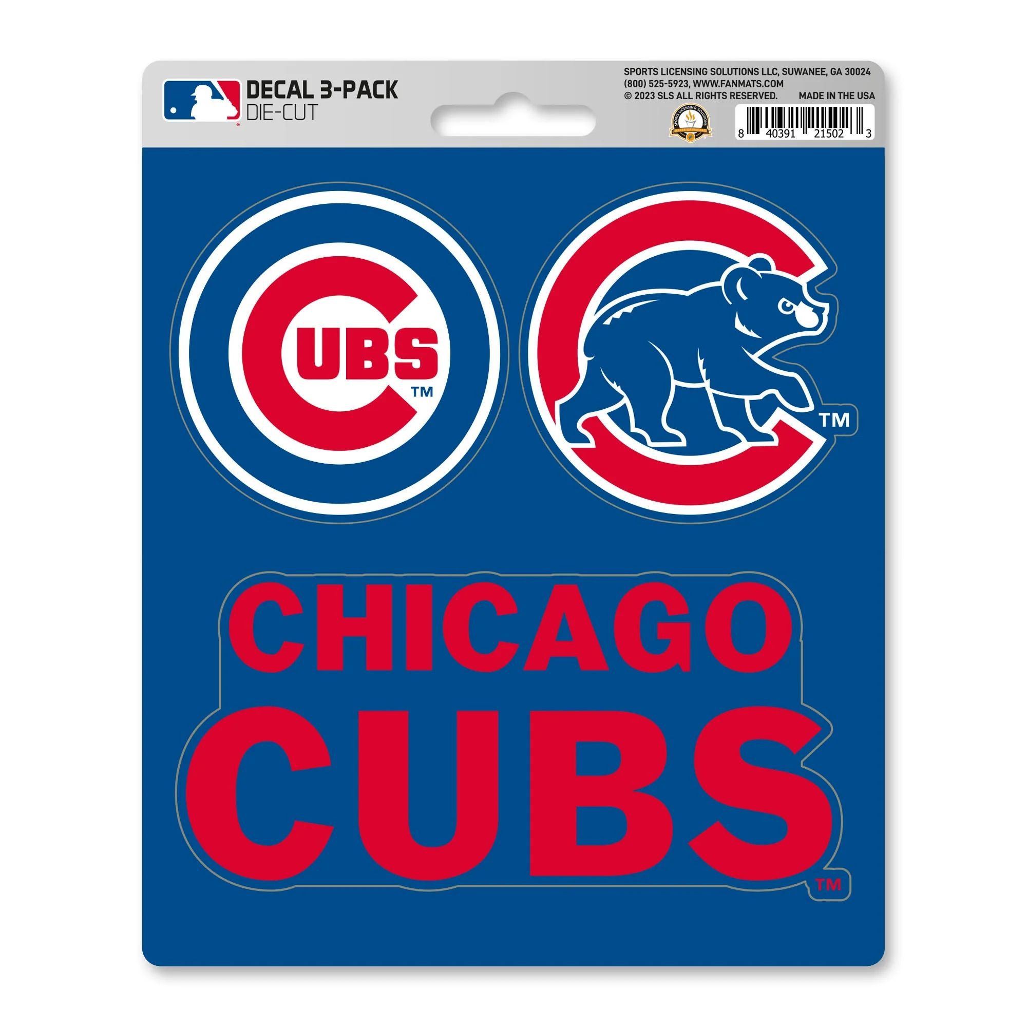 MLB - Chicago Cubs Decal 3-pk