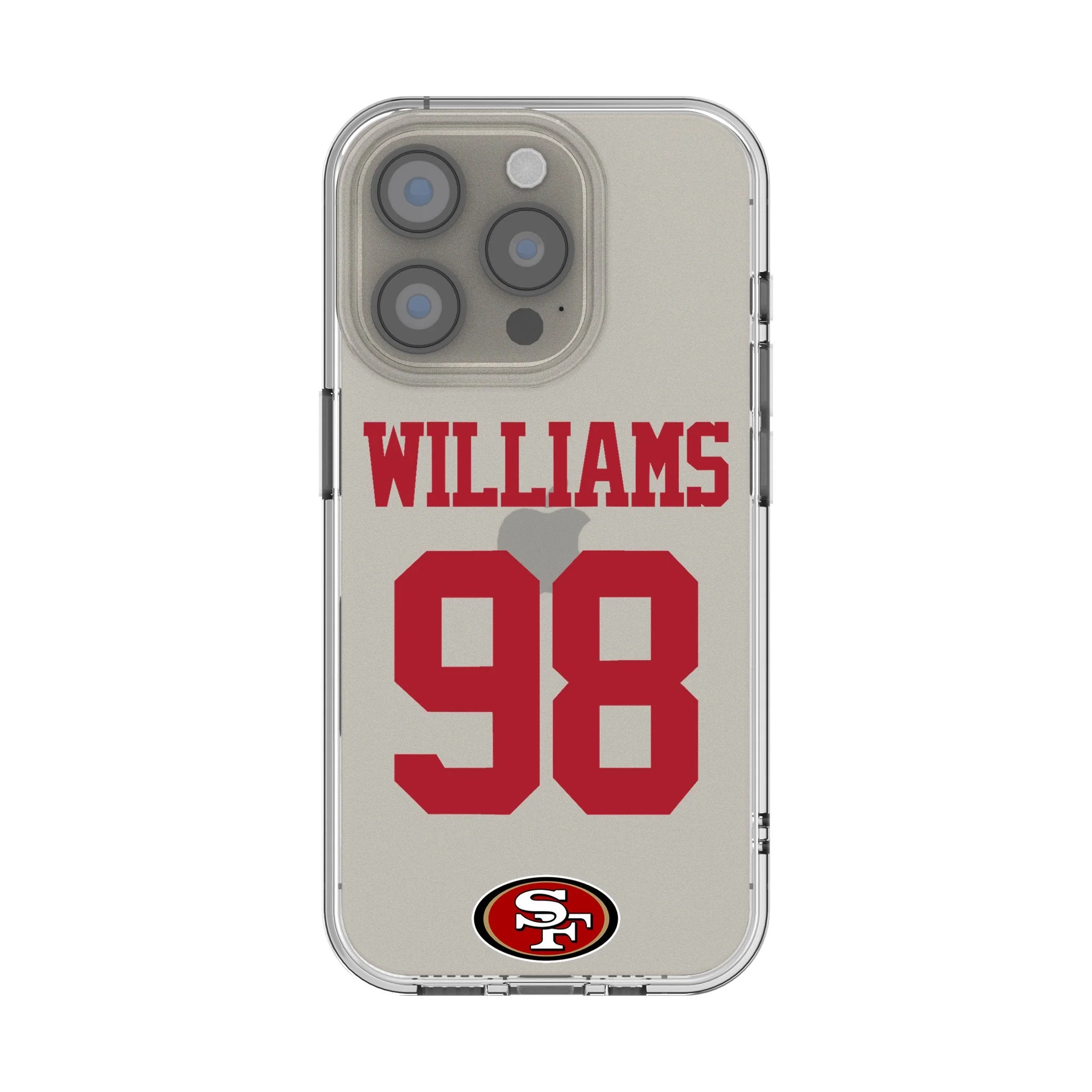Mykel Williams San Francisco 49ers 98 Game Tactic Clear Phone Case for Apple iPhone