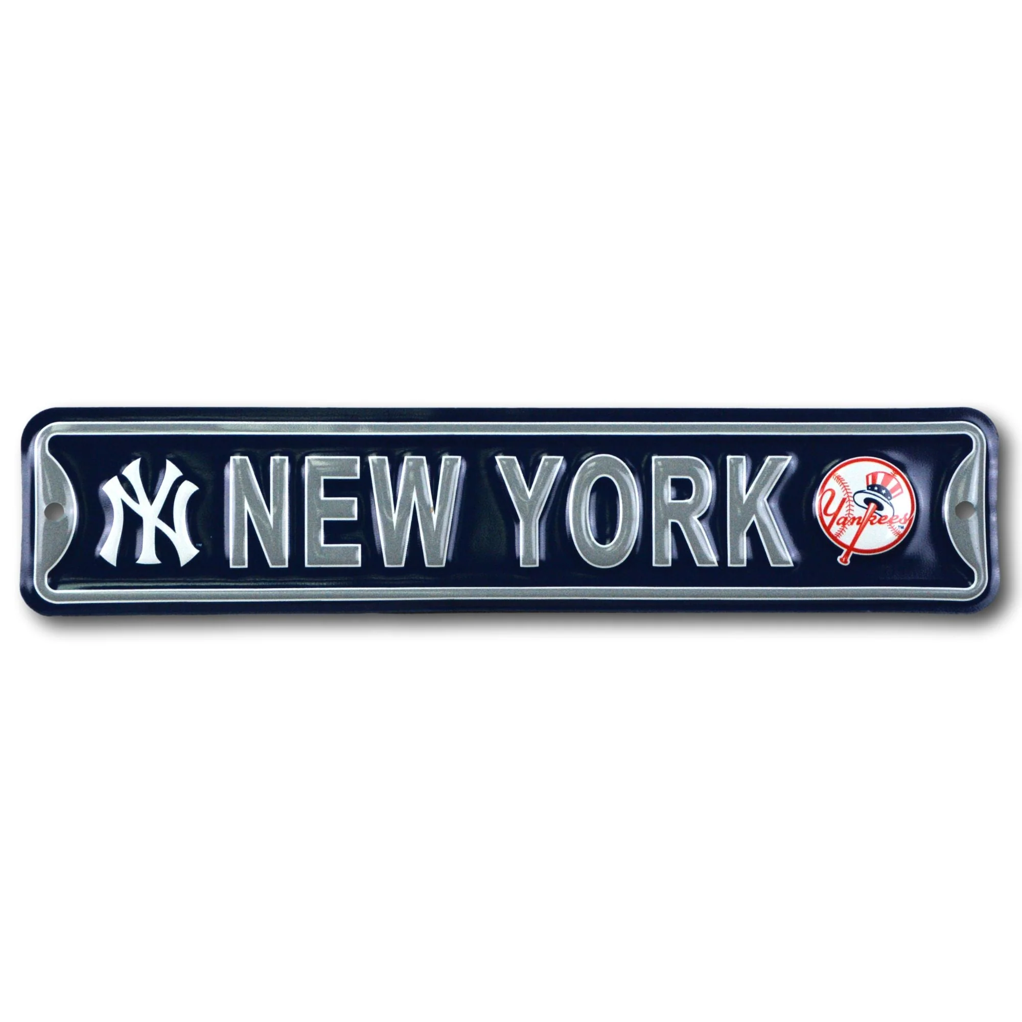 New York Yankees -CITY LOGO- Steel Embossed MLB Mini Street Sign
