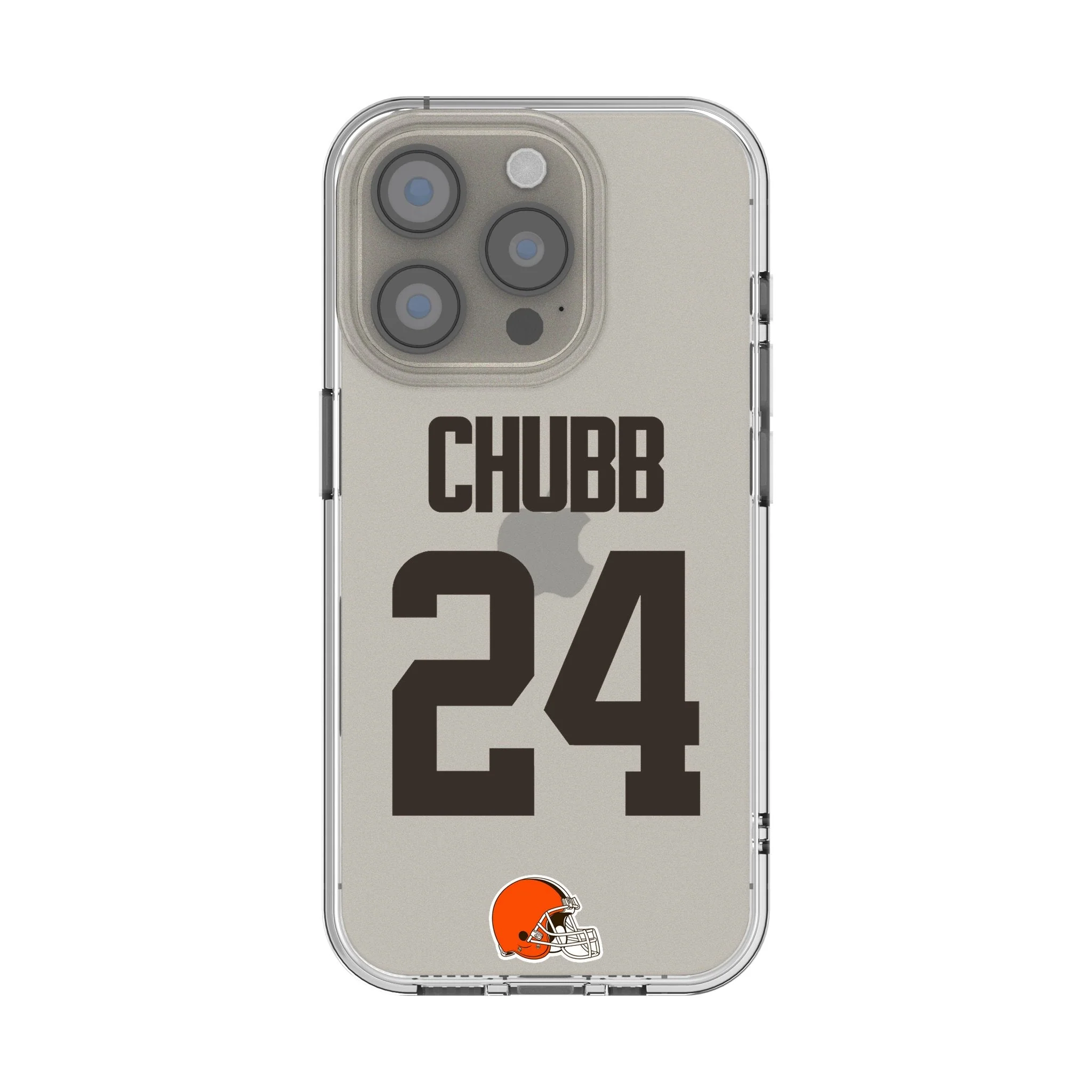 Nick Chubb Cleveland Browns 24 Game Tactic Clear Phone Case for Apple iPhone