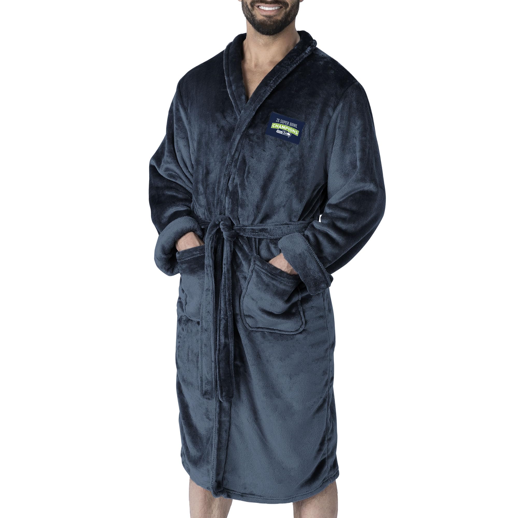 Northwest NFL Super Bowl 2026 Seattle Seahawks Multi Champs Fog Silk Touch Robe, Large/XLarge