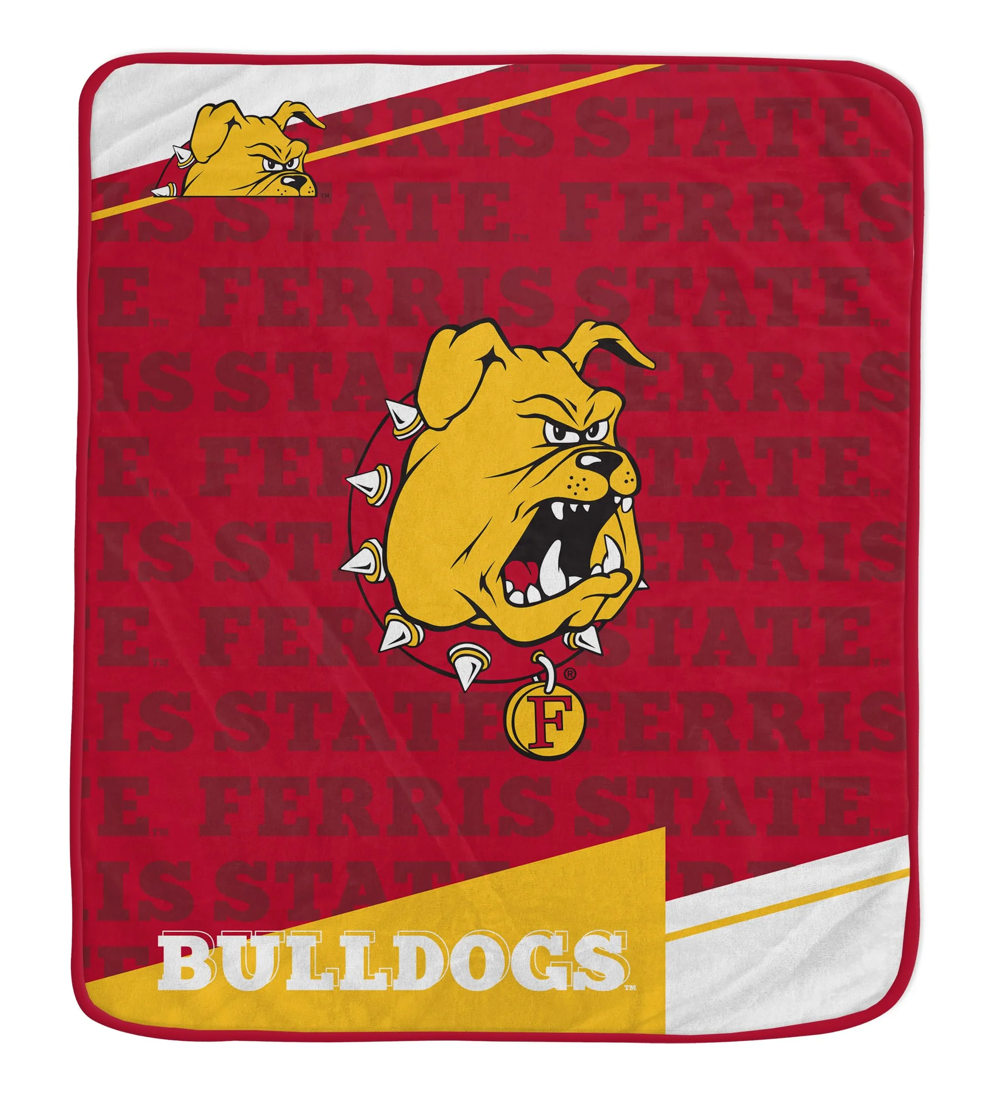 Pegasus Sports NCAA Ferris State Bulldogs Diagonal Ghost Ultra Soft Blanket