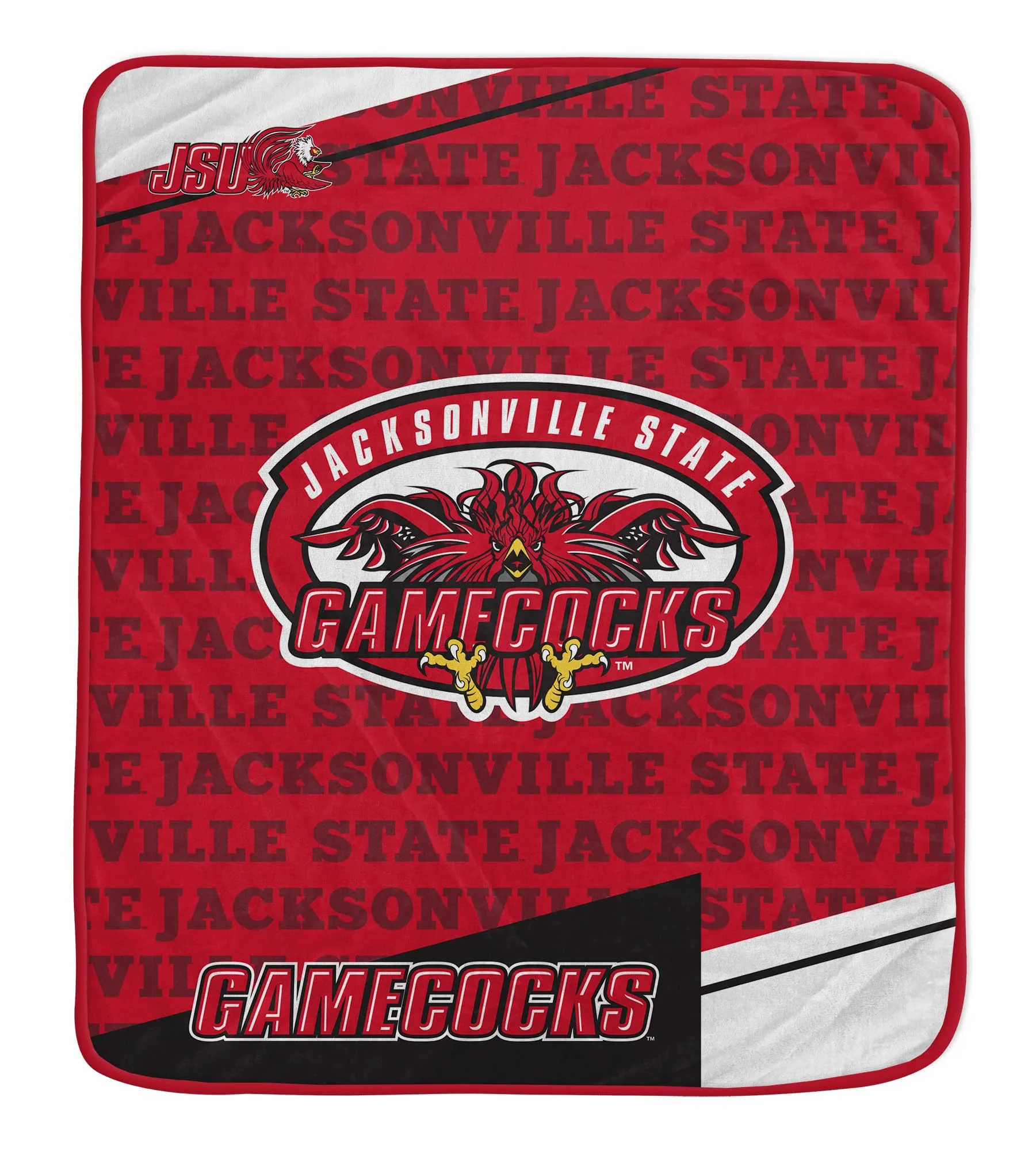 Pegasus Sports NCAA Jacksonville State Gamecocks Diagonal Ghost Ultra Soft Blanket