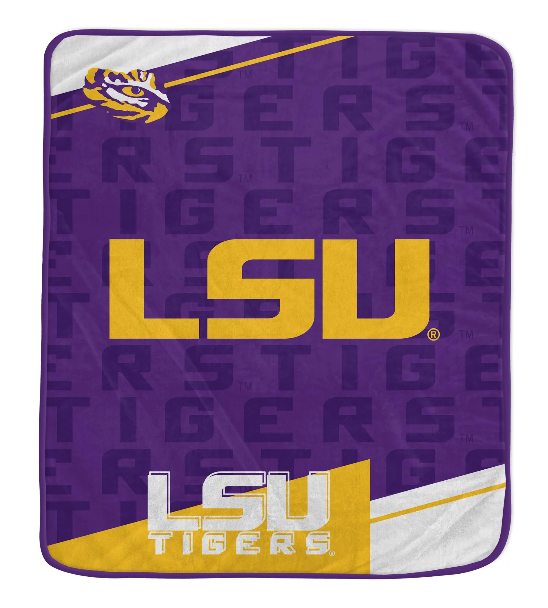 Pegasus Sports NCAA LSU Tigers Diagonal Ghost Ultra Soft Blanket