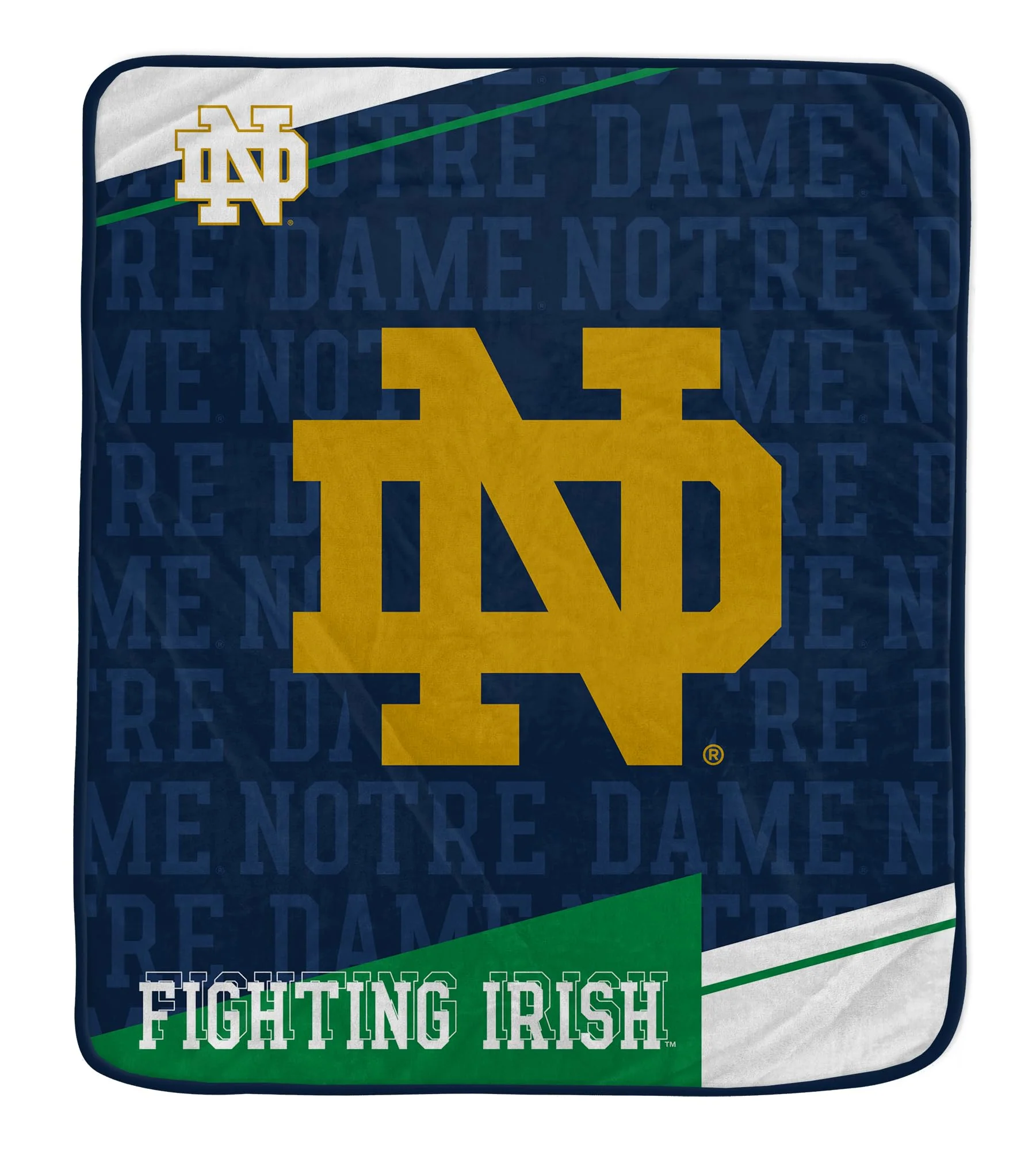 Pegasus Sports NCAA Notre Dame Fighting Irish Diagonal Ghost Ultra Soft Blanket