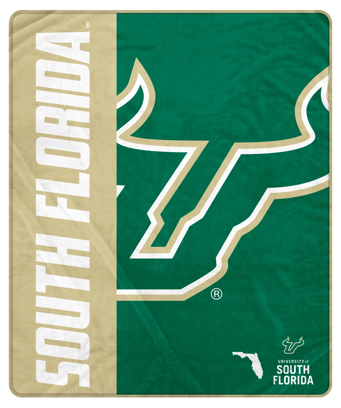 Proformance Home NCAA South Florida Bulls Endzone Ultra Soft Tailgate Throw