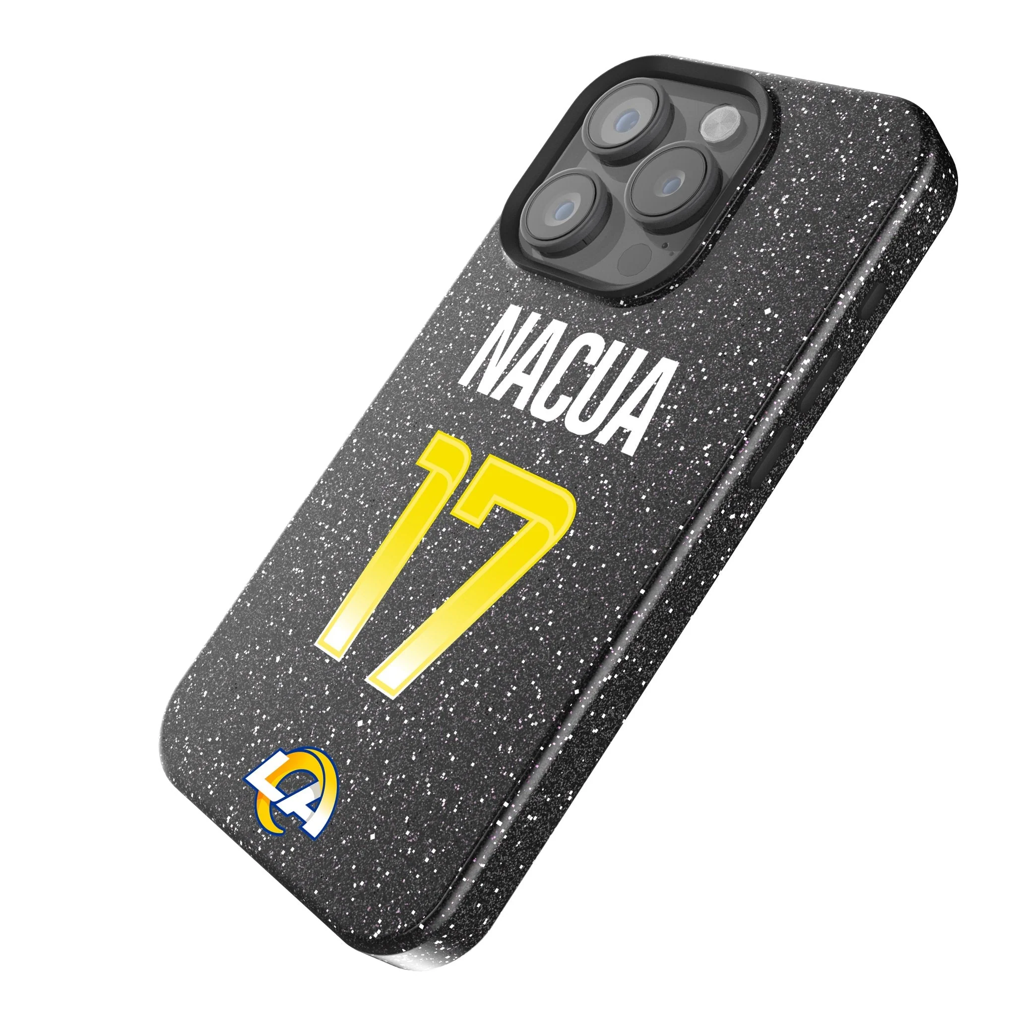 Puka Nacua Los Angeles Rams 17 Game Tactic Bling Phone Case for Apple iPhone - Image 2
