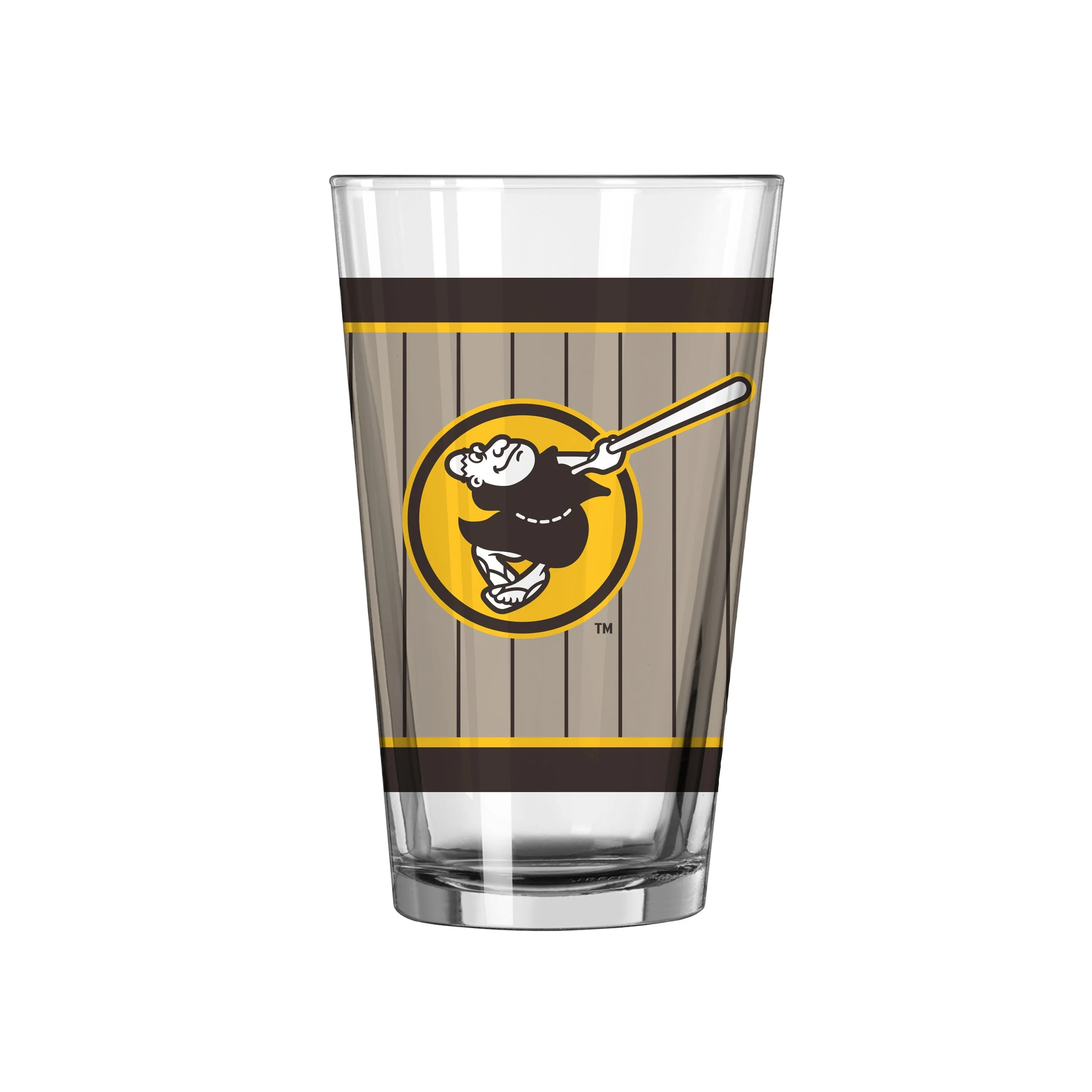 San Diego Padres 16oz Tan Friar Pinstripe Pint Glass