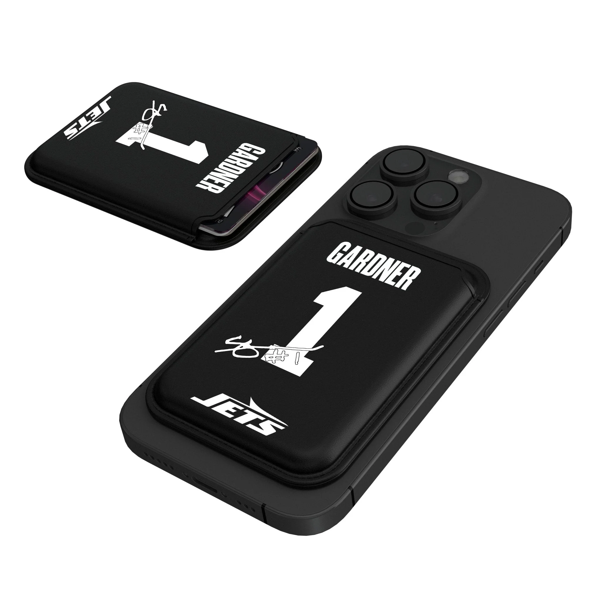 Sauce Gardner New York Jets 1 Ready Black Magnetic Credit Card Wallet