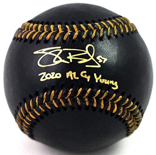 Shane Bieber Autographed Rawlings OML Black Baseball w/Insc - Beckett W Auth Gold