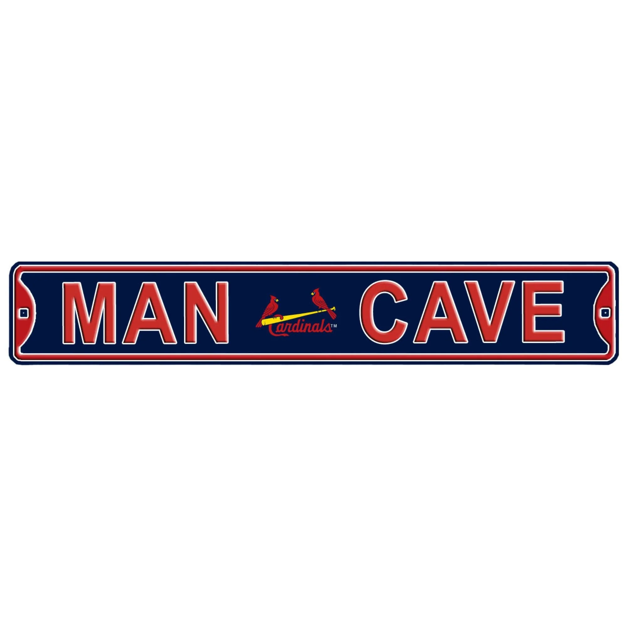 St. Louis Cardinals - MAN CAVE - Embossed Steel Street Sign