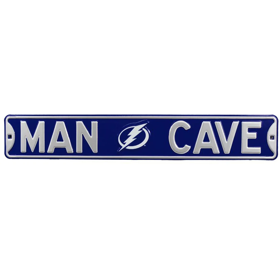 Tampa Bay Lightning - MAN CAVE - Embossed Steel Street Sign