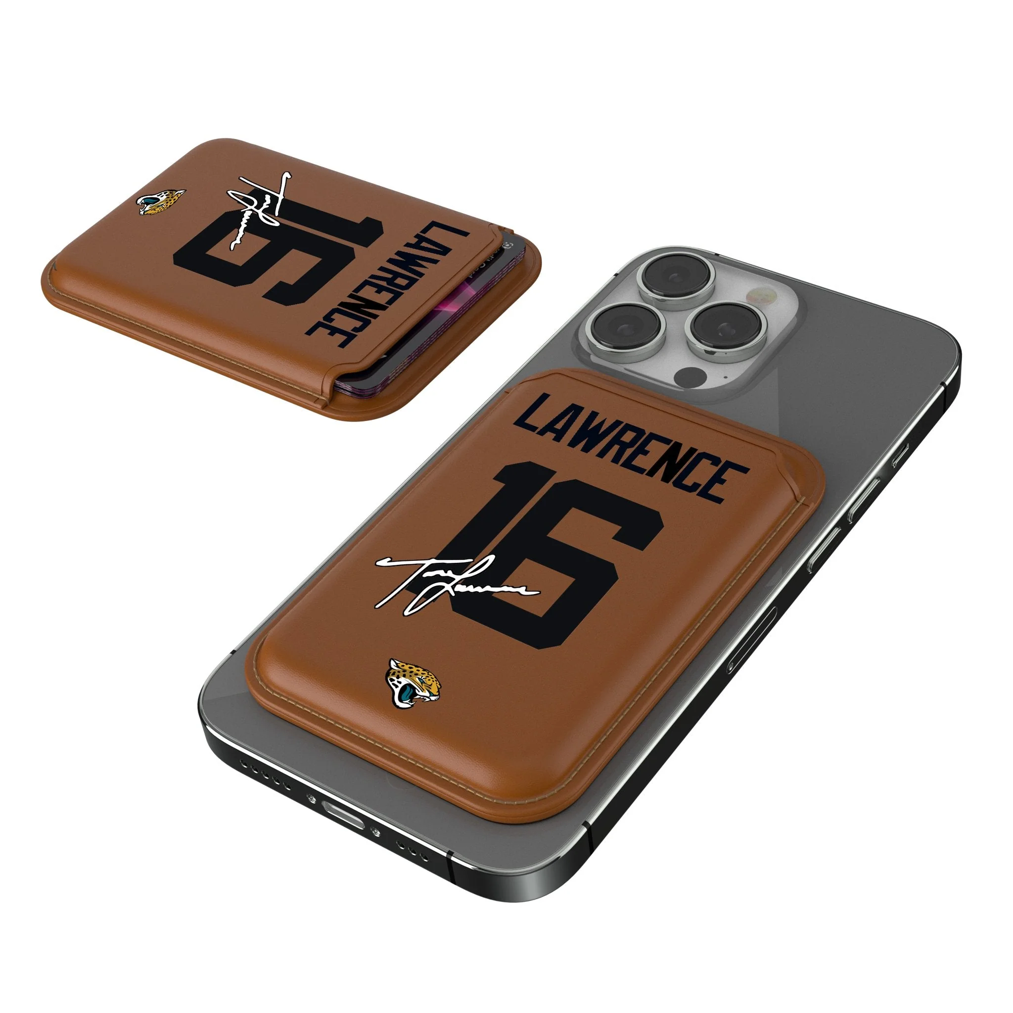 Trevor Lawrence Jacksonville Jaguars 16 Ready Brown Magnetic Credit Card Wallet