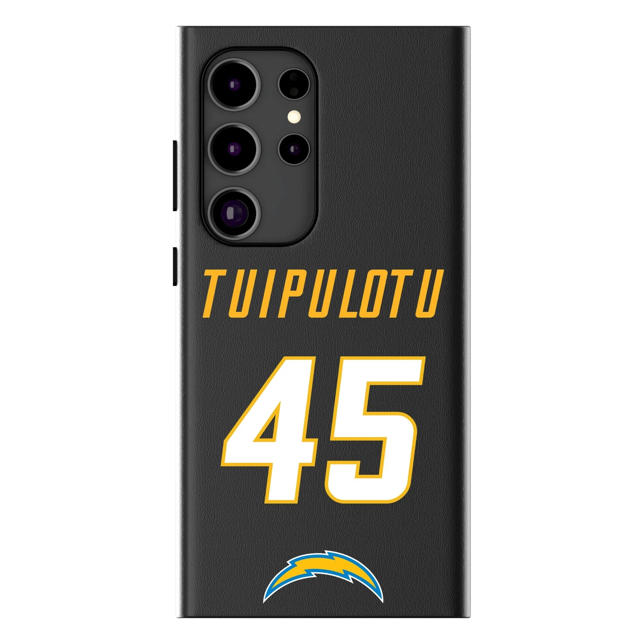 Tuli Tuipulotu Los Angeles Chargers 45 Ready MagSafe Compatible Phone Case for Samsung Galaxy