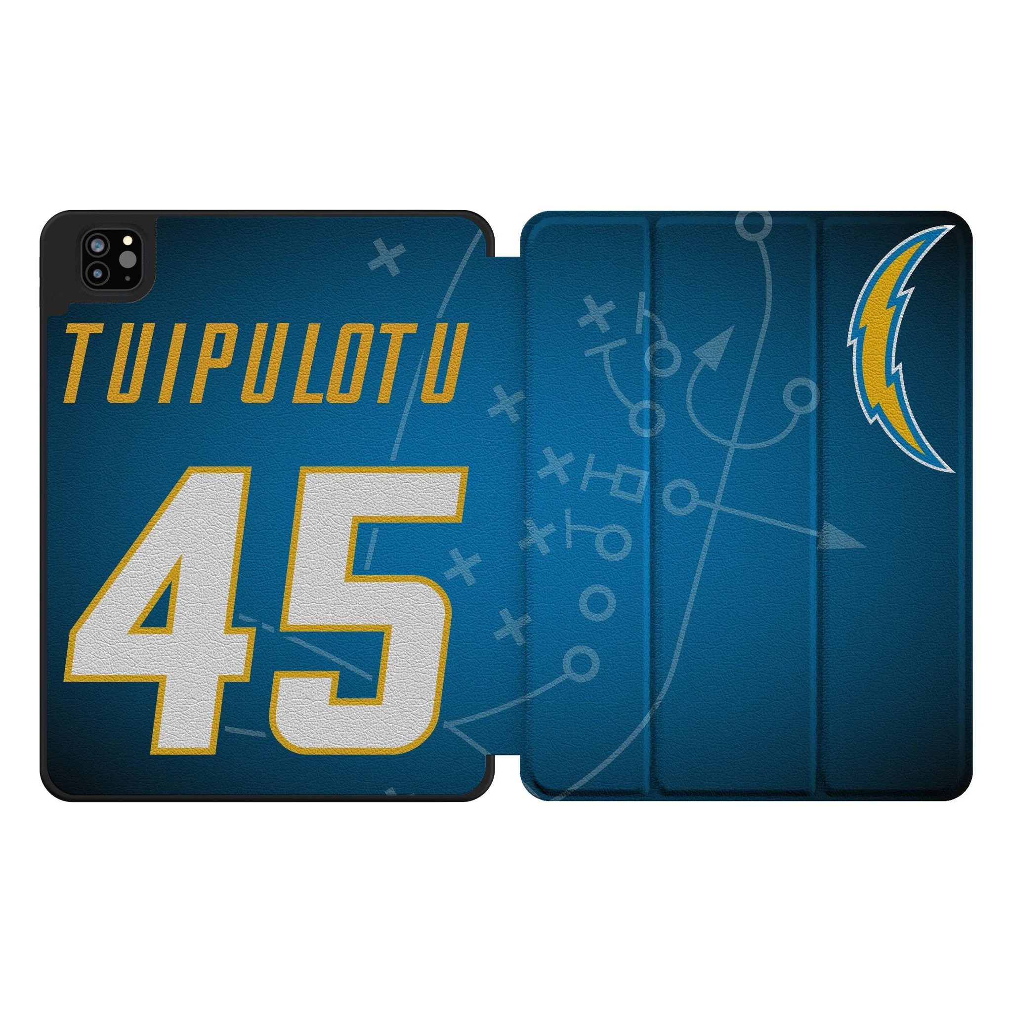 Tuli Tuipulotu Los Angeles Chargers 45 Ready Tablet Case for Apple iPad