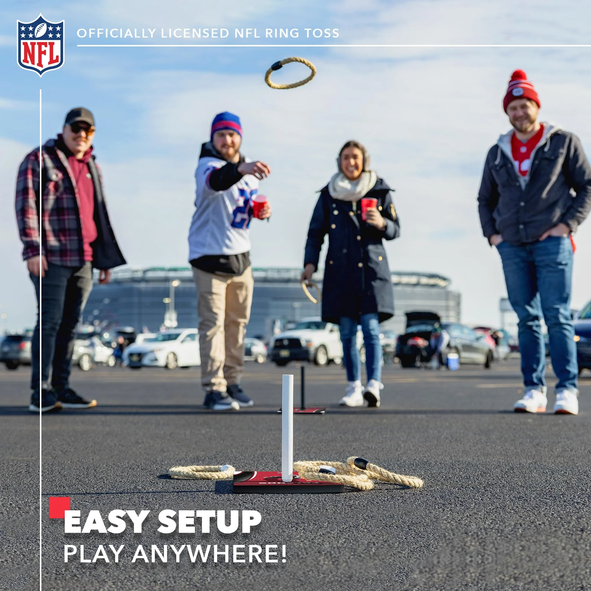 Wild Sports NFL Quoits Set with Direct Print HD Team Graphics – Tailgate Ring Toss Game – Great Gift for Any Football Fan! Ring Toss Family Outdoor Games for The Beach, BBQ, or Tailgate Party - Image 4
