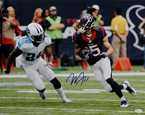 Will Fuller Autographed Texans 16x20 Running vs Titans Photo- JSA W Auth Blue