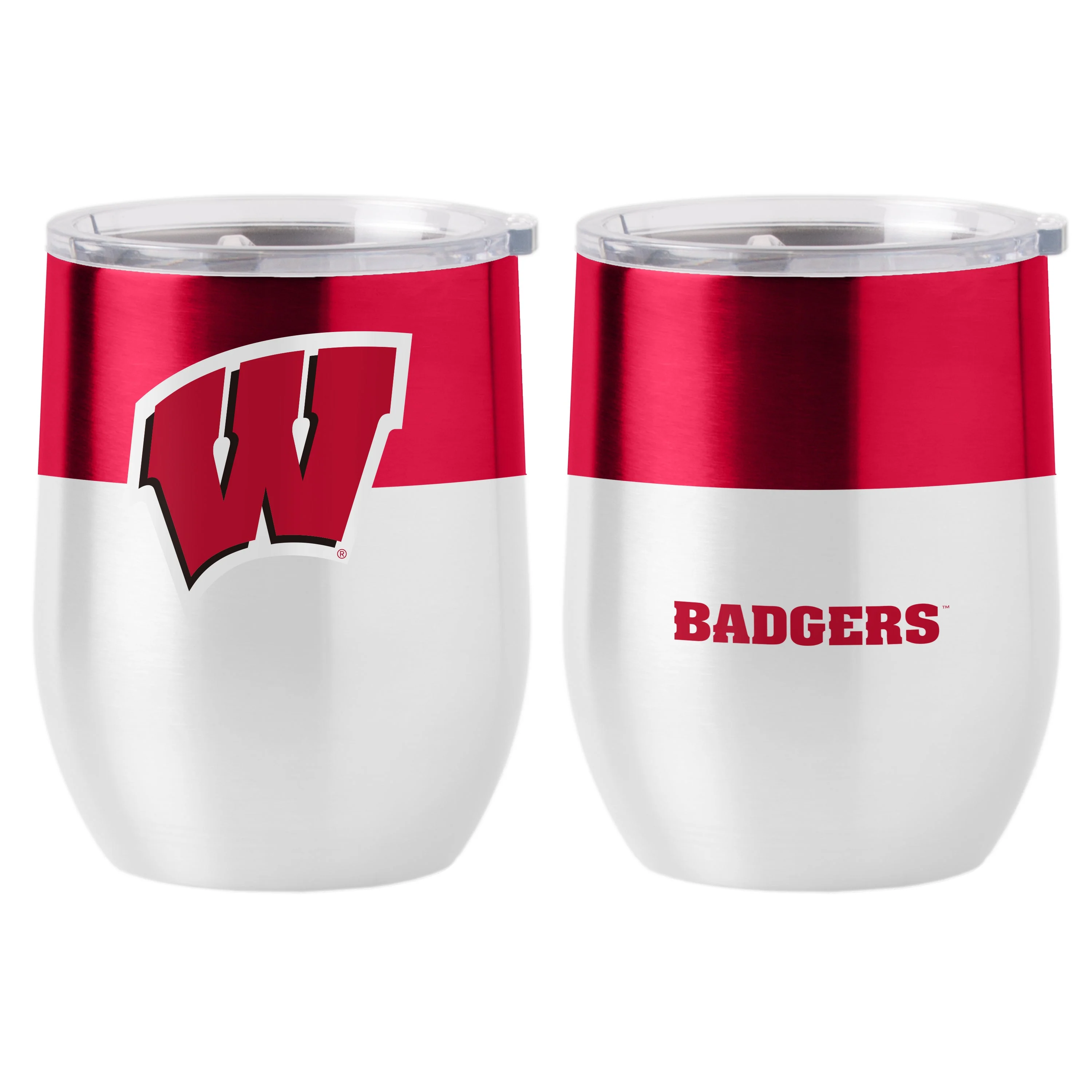 Wisconsin 16oz Colorblock Stainless Curved Beverage